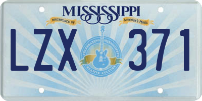 MS license plate LZX371