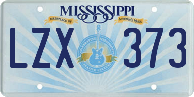 MS license plate LZX373