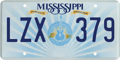 MS license plate LZX379