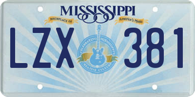 MS license plate LZX381