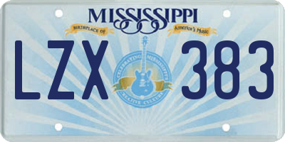 MS license plate LZX383