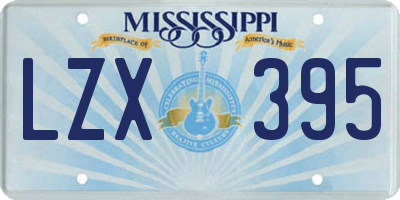 MS license plate LZX395