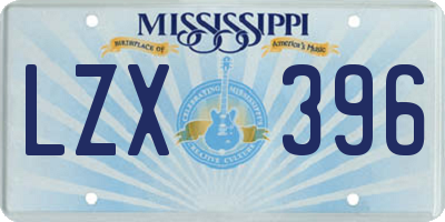 MS license plate LZX396