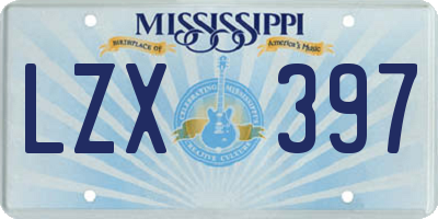 MS license plate LZX397