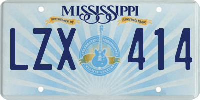 MS license plate LZX414