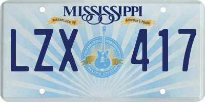 MS license plate LZX417