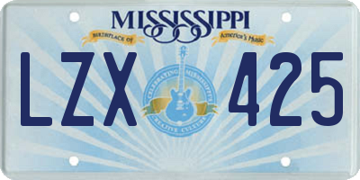 MS license plate LZX425