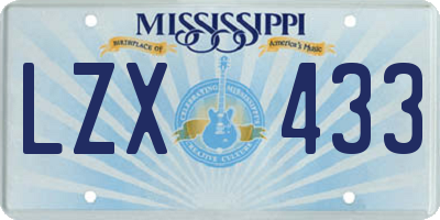 MS license plate LZX433