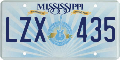 MS license plate LZX435