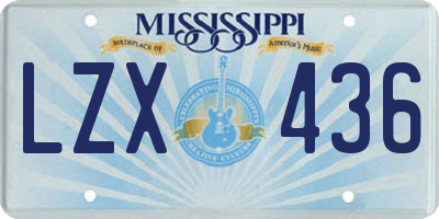 MS license plate LZX436