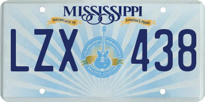 MS license plate LZX438