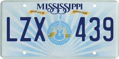 MS license plate LZX439