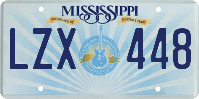 MS license plate LZX448