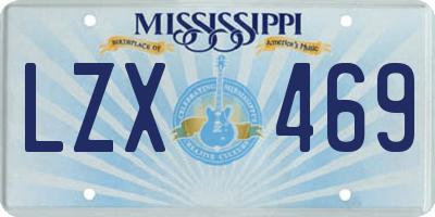 MS license plate LZX469