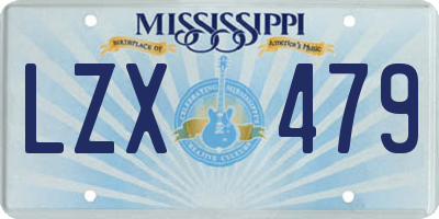 MS license plate LZX479