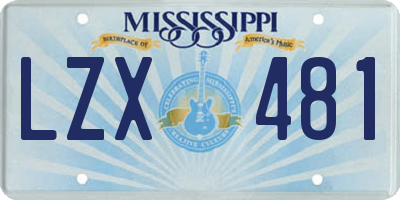 MS license plate LZX481