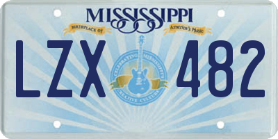 MS license plate LZX482