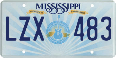 MS license plate LZX483