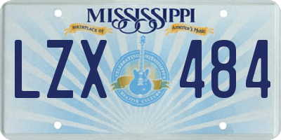MS license plate LZX484