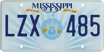 MS license plate LZX485