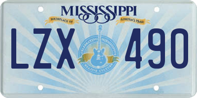 MS license plate LZX490