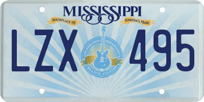 MS license plate LZX495