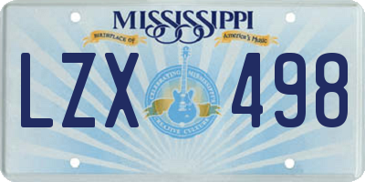 MS license plate LZX498