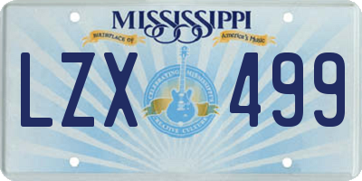 MS license plate LZX499
