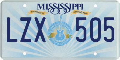 MS license plate LZX505