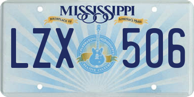 MS license plate LZX506