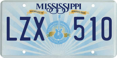 MS license plate LZX510