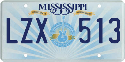 MS license plate LZX513