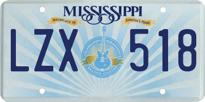 MS license plate LZX518