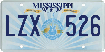 MS license plate LZX526