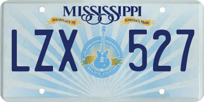 MS license plate LZX527