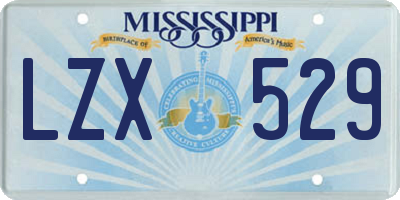MS license plate LZX529