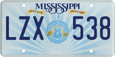 MS license plate LZX538