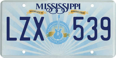 MS license plate LZX539