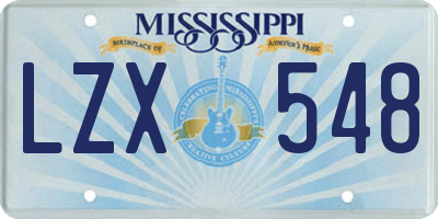 MS license plate LZX548