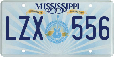 MS license plate LZX556