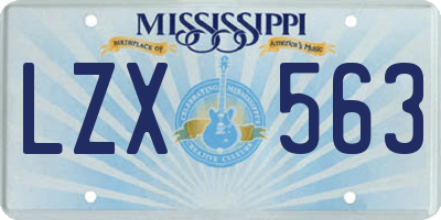 MS license plate LZX563