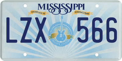MS license plate LZX566