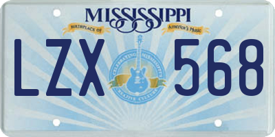MS license plate LZX568