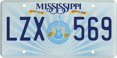MS license plate LZX569