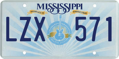 MS license plate LZX571