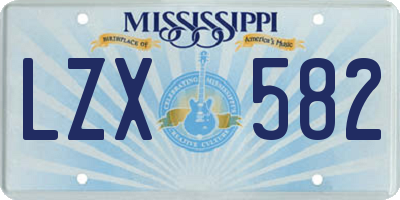 MS license plate LZX582