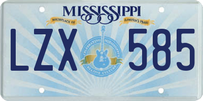 MS license plate LZX585