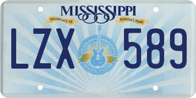 MS license plate LZX589