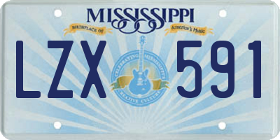MS license plate LZX591