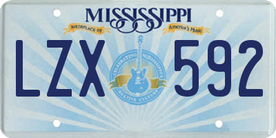 MS license plate LZX592